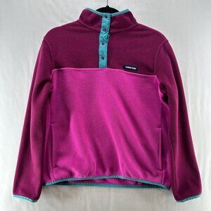 Lands' End Sweatshirt Womens XS 2-4 Heritage Fleece Snap Neck Pullover Purple